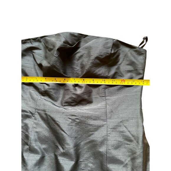 Black Strapless Silk  Evening Dress Size 2 - Picture 4 of 11